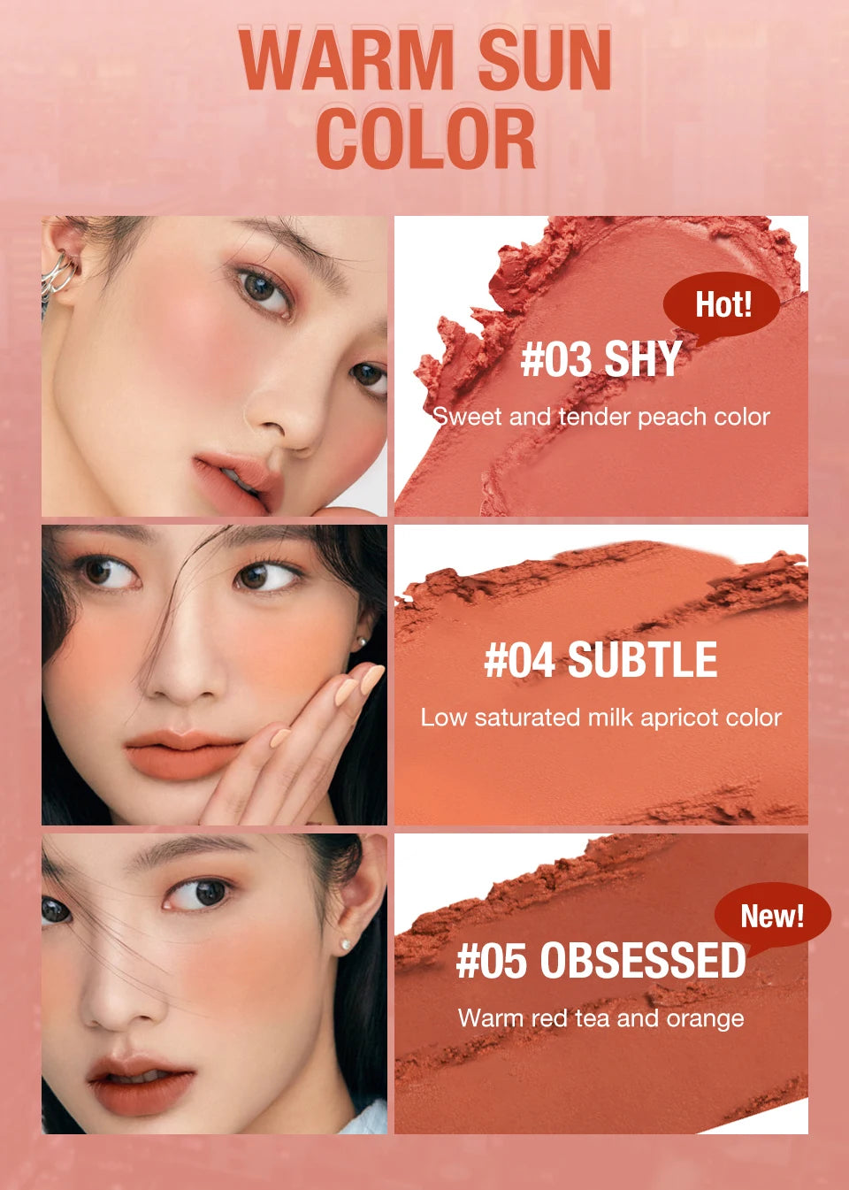Batom Matte Lipstick 3 em 1 - Boca, Sombra e Blush
