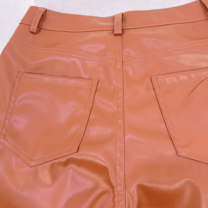 CALÇA COURO PU