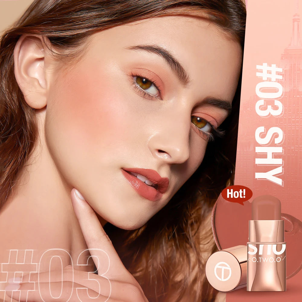 Batom Matte Lipstick 3 em 1 - Boca, Sombra e Blush