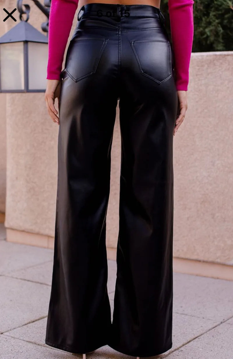 CALÇA COURO PU