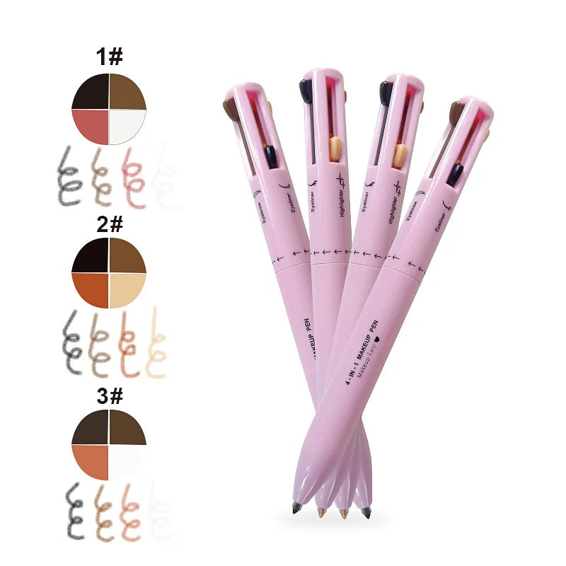 Caneta 4 em 1 [Blush. Batom, iluminador e lápis de sobrancelhas]