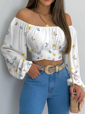 BLUSA FLORA ESTAMPADA COM MANGA COMPRIDA