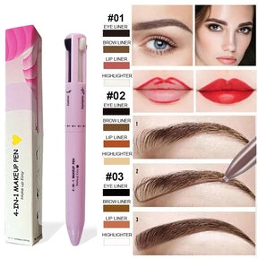 Caneta 4 em 1 [Blush. Batom, iluminador e lápis de sobrancelhas]