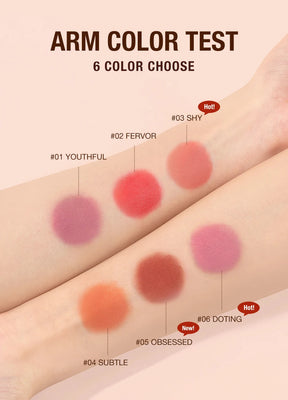 Batom Matte Lipstick 3 em 1 - Boca, Sombra e Blush