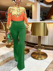CALÇA CASUAL DE INVERNO FLARED