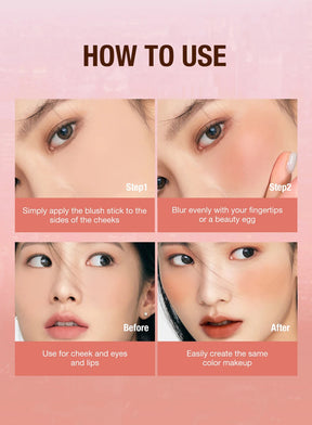Batom Matte Lipstick 3 em 1 - Boca, Sombra e Blush